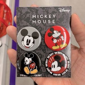 Mickey Mouse Pin Back Button Set Limited Edition